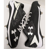 New 16 Charged Yard Low ST Baseball Cleats Shoes Under Armour UA Mens Black White Metal Spiked Synthetic