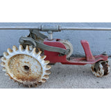 Tractor Sprinkler Thompson USA Made Traveling Vintage Metal Wheels Body