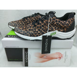 7 Brown Leopard Vionic Womens Action Tourney Shoes Lace Up Sneakers Animal Print