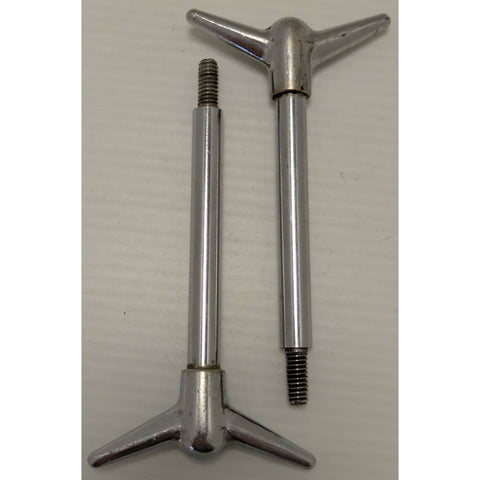 "Y" TWO 4.5" Tall Vintage Chrome Y-Top Wing Nuts Valve Cover air cleaner Long Hot Rod "T"