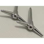 "Y" TWO 4.5" Tall Vintage Chrome Y-Top Wing Nuts Valve Cover air cleaner Long Hot Rod "T"