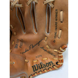 10" Mike Flanagan A2274 Wilson Baseball Glove Leather Cy Young Award Winner Youth Endorsed Grip-Tite Pocket Dual Split