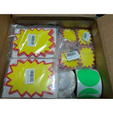 NFS INVENTORY Yellow & Red Starburst Blank Price Tags Sale Tags Assorted Labels Chromalabel