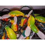2 X 10 Crankbait Fishing Lure Novelty Christmas Tree Lights String Camper Patio