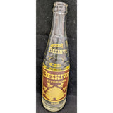 9" Beehive Beverages 10oz Glass Soda Bottle 1969 Brown Yellow Brigham City UT Utah Bee Hive Vintage