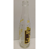9" Beehive Beverages 10oz Glass Soda Bottle 1969 Brown Yellow Brigham City UT Utah Bee Hive Vintage