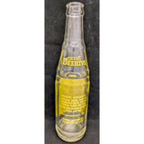 9" Beehive Beverages 10oz Glass Soda Bottle 1969 Brown Yellow Brigham City UT Utah Bee Hive Vintage