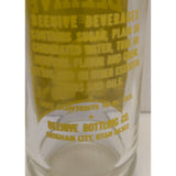 9" Beehive Beverages 10oz Glass Soda Bottle 1969 Brown Yellow Brigham City UT Utah Bee Hive Vintage