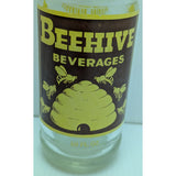 9" Beehive Beverages 10oz Glass Soda Bottle 1969 Brown Yellow Brigham City UT Utah Bee Hive Vintage