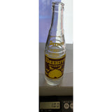 9" Beehive Beverages 10oz Glass Soda Bottle 1969 Brown Yellow Brigham City UT Utah Bee Hive Vintage