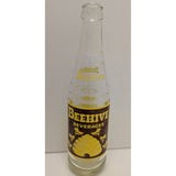 9" Beehive Beverages 10oz Glass Soda Bottle 1969 Brown Yellow Brigham City UT Utah Bee Hive Vintage