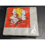 Halloween Orange Pumpkin Bat Ghost Artfaire Beverage Napkins 16 3-ply Vintage