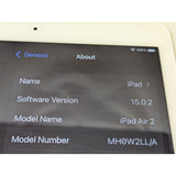9.7" Apple iPad Air 2 Wi-Fi 16GB Gold MH0W2LL/A 16GB A1566 Working AS-IS