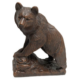 7.5" Handcrafted Red Mill Mfg Co Brown Bear Rock Carved Pecan Shell Resin Sculpture Grizzly
