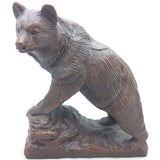 7.5" Handcrafted Red Mill Mfg Co Brown Bear Rock Carved Pecan Shell Resin Sculpture Grizzly