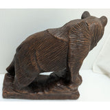 7.5" Handcrafted Red Mill Mfg Co Brown Bear Rock Carved Pecan Shell Resin Sculpture Grizzly