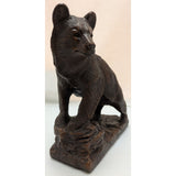 7.5" Handcrafted Red Mill Mfg Co Brown Bear Rock Carved Pecan Shell Resin Sculpture Grizzly