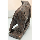 7.5" Handcrafted Red Mill Mfg Co Brown Bear Rock Carved Pecan Shell Resin Sculpture Grizzly