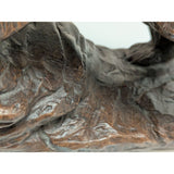 7.5" Handcrafted Red Mill Mfg Co Brown Bear Rock Carved Pecan Shell Resin Sculpture Grizzly