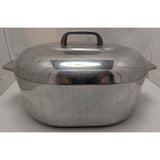 Magnalite 8 Quart GHC Aluminum Oval Roaster Trivet Lid 16.5x10x4.5 USA Cookware