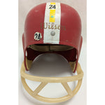 F2150 MED 1960's USA Vintage Youth Wilson Red Football Helmet Halloween Costume White Stripe 24