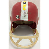 F2150 MED 1960's USA Vintage Youth Wilson Red Football Helmet Halloween Costume White Stripe 24