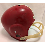 F2150 MED 1960's USA Vintage Youth Wilson Red Football Helmet Halloween Costume White Stripe 24