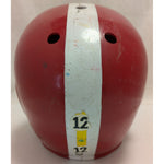 F2150 MED 1960's USA Vintage Youth Wilson Red Football Helmet Halloween Costume White Stripe 24