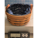 6" x3 Small 1995 Longaberger Basket Blue Fabric Liner Plastic Insert Wood Handmade USA