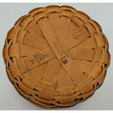 6" x3 Small 1995 Longaberger Basket Blue Fabric Liner Plastic Insert Wood Handmade USA