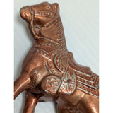 3X3" Pot Metal Western Horse Carnival Prize Made "L" USA Vintage Copper Tone Toy
