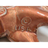 3X3" Pot Metal Western Horse Carnival Prize Made "L" USA Vintage Copper Tone Toy