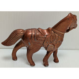 3X3" Pot Metal Western Horse Carnival Prize Made "L" USA Vintage Copper Tone Toy