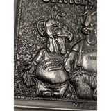 1979 Rachelle Critters Belt Buckle Rectangle Metal Humor Vetquamycin First Casting December Aliens