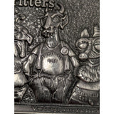 1979 Rachelle Critters Belt Buckle Rectangle Metal Humor Vetquamycin First Casting December Aliens
