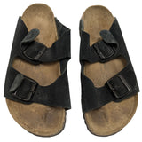 38 L7 M5 Birkenstock Arizona Black Suede Double Strap Sandals Cork Sole EU 38 US 5 Men’s 7 Women’s
