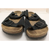38 L7 M5 Birkenstock Arizona Black Suede Double Strap Sandals Cork Sole EU 38 US 5 Men’s 7 Women’s