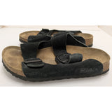 38 L7 M5 Birkenstock Arizona Black Suede Double Strap Sandals Cork Sole EU 38 US 5 Men’s 7 Women’s