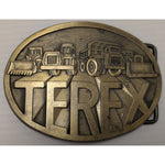 Terex Construction Machinery Belt Buckle Brass Finish Heavy Equipment Vintage Truck Dump Bulldozer