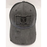 100% Cotton Dodge Ram Hat Distressed Trucker Cap Men Gray Black Mesh Buckle Back Adjustable