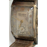 AS-IS Runs 1944 Gruen Veri-Thin 17J 435 Swiss Mens Tank Watch 10KGF Gold Filled