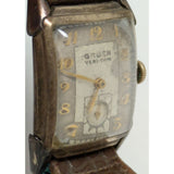 AS-IS Runs 1944 Gruen Veri-Thin 17J 435 Swiss Mens Tank Watch 10KGF Gold Filled