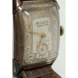 AS-IS Runs 1944 Gruen Veri-Thin 17J 435 Swiss Mens Tank Watch 10KGF Gold Filled