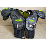 14"-15" Large Schutt Youth 32-34" Ds Y Flex 3.0 Gray Green Football Shoulder Pads DSflex