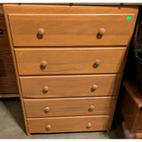 42Tx30Wx17D 5-Drawer Wood Dresser Pine ? Bedroom Storage Office Vintage Wooden