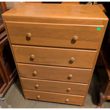 42Tx30Wx17D 5-Drawer Wood Dresser Pine ? Bedroom Storage Office Vintage Wooden