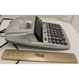 Working Canon MP11DX 12-Digit 2-Color Printing Calculator W/ Clock Calendar Silver Gray