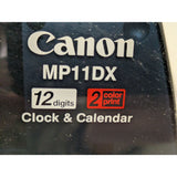 Working Canon MP11DX 12-Digit 2-Color Printing Calculator W/ Clock Calendar Silver Gray