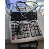 Working Canon MP11DX 12-Digit 2-Color Printing Calculator W/ Clock Calendar Silver Gray
