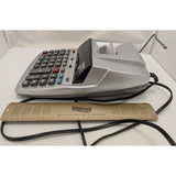 Working Canon MP11DX 12-Digit 2-Color Printing Calculator W/ Clock Calendar Silver Gray